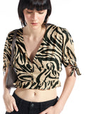 Bewakoof Women V-Neck Printed Crop Top