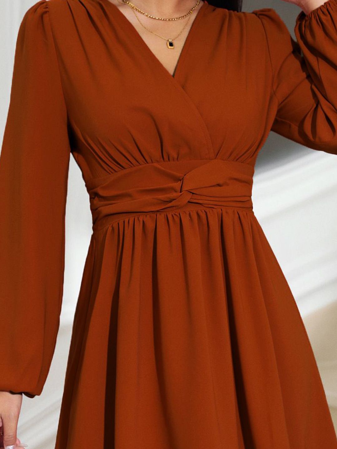 DressBerry V-Neck Fit and Flare Dress