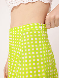 DressBerry Preppy Punk Gingham Skater Skirt
