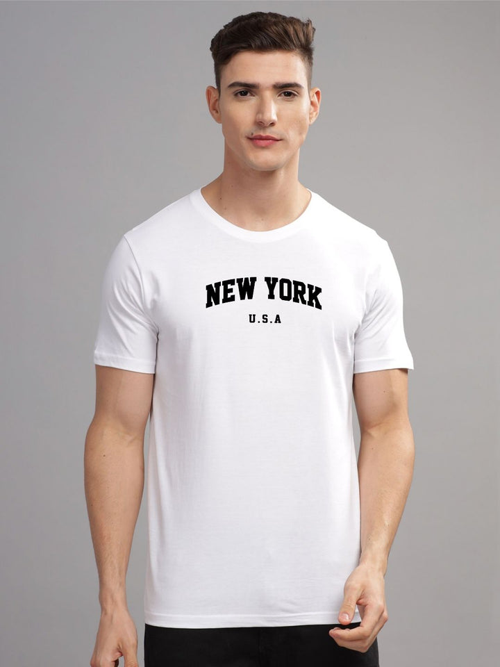 ADRO Men Typography Printed Applique T-shirt