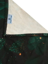 KLOTTHE Green Floral Printed Flat 300 TC King Bedsheet Dengan 2 Sarung Bantal