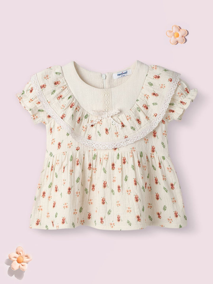Nauti Nati Girl Floral Cotton Lace Dress