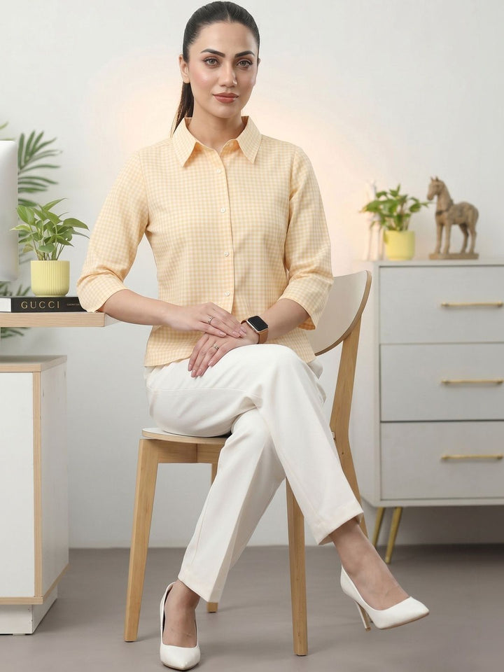 Mamicha Checked Shirt Style Top