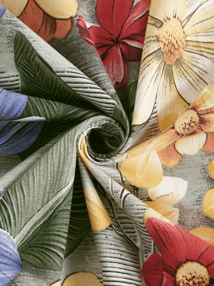 KLOTTHE Green Floral Printed Dilengkapi 300 TC King Double 7D Cadar Dengan 2 Sarung Bantal
