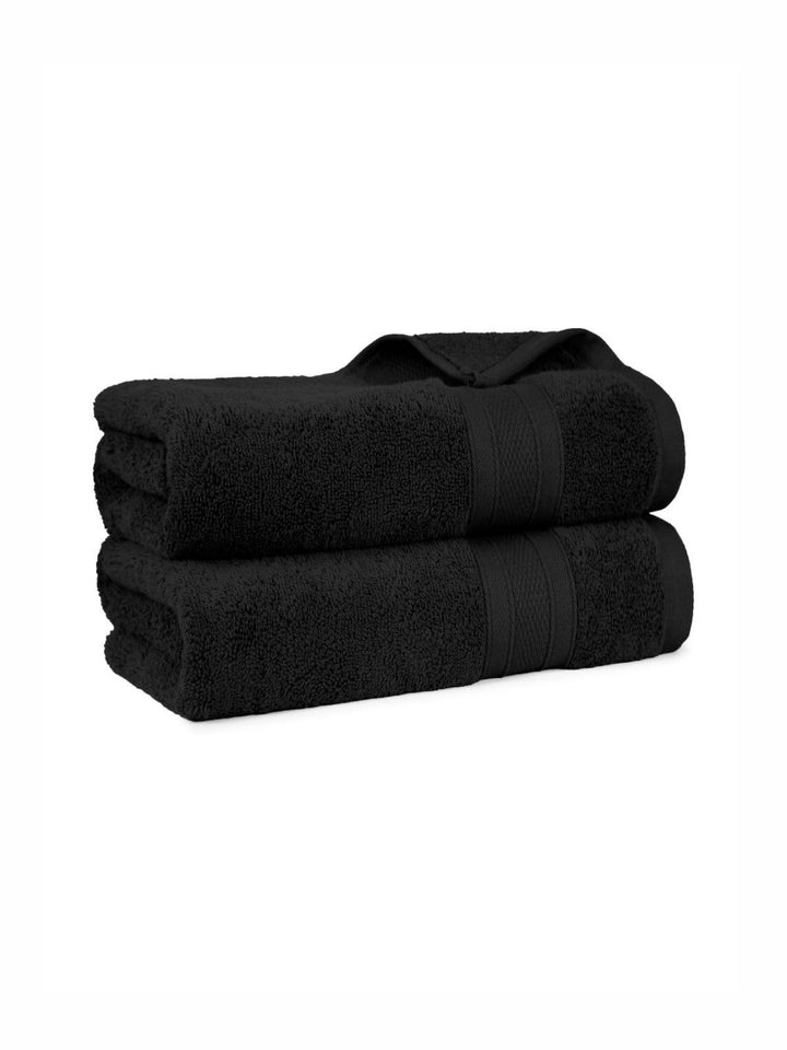 MYTRIDENT Black 2 Pieces Cotton 500 GSM Bath Towel