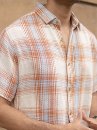 Powerlook Men Structured Checks Shirt ss25