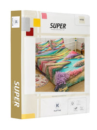 KLOTTHE Bercetak Bunga Hijau 400 Cadar King Superfine TC