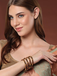 PANASH- Set 4 Gelang Antik Buatan Tangan Bersalut Emas 24 CT