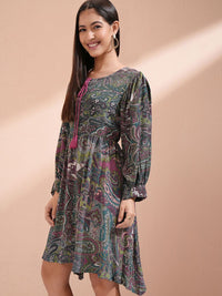 Vishudh Women Ethnic Motifs Print Fit & Flare Dress