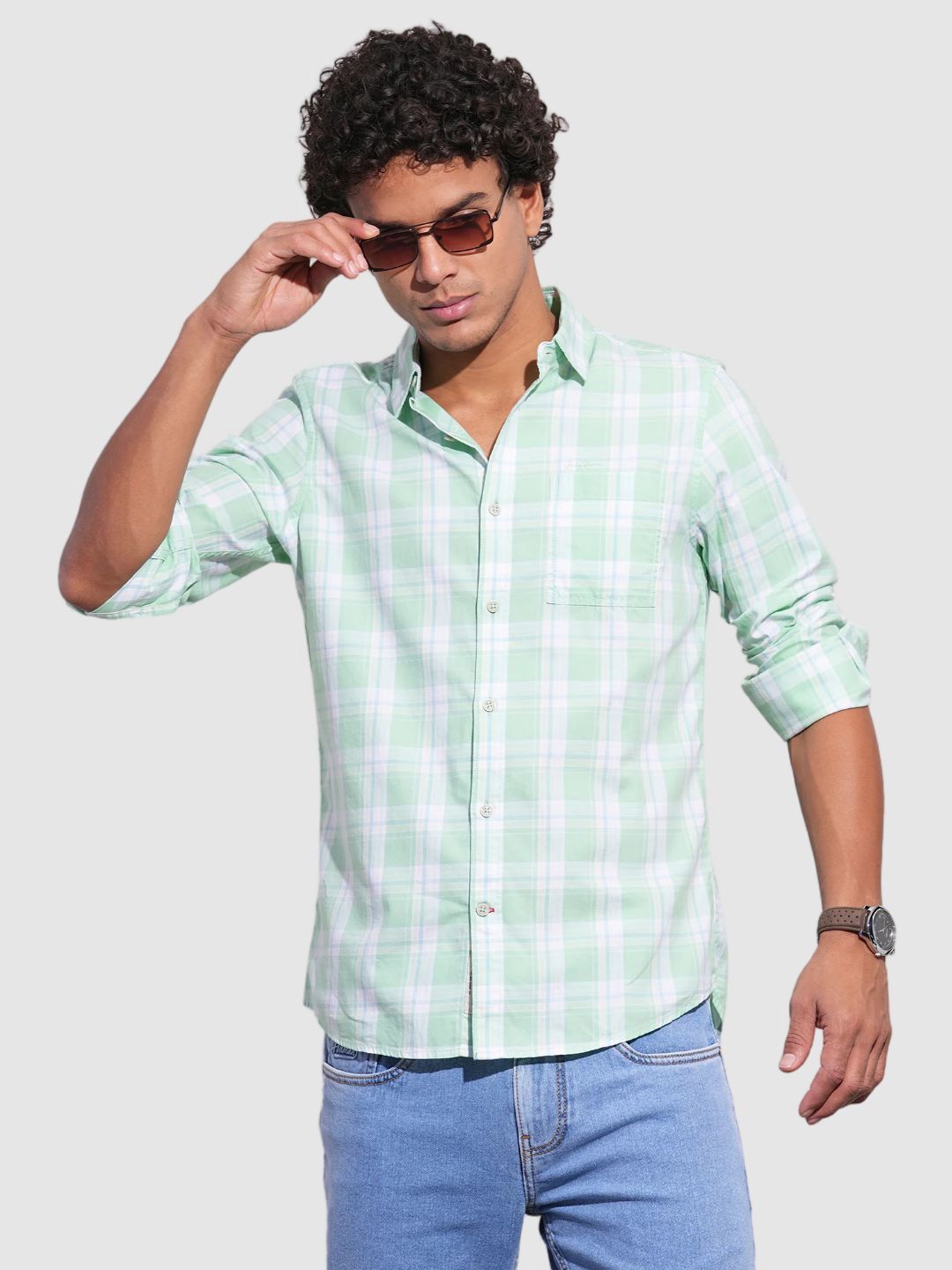 Being Human Men Classic Slim Fit Opaque Checked Casual Shirt