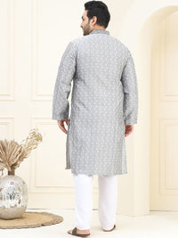 SOJANYA PLUS Plus Size Thread Work Kurta with Pyjamas