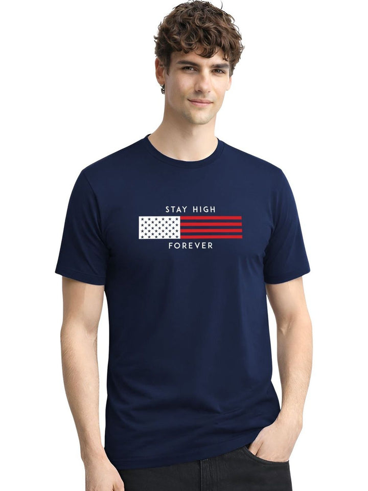 ADRO Typography Printed Round Neck Cotton Regular Fit T-shirt