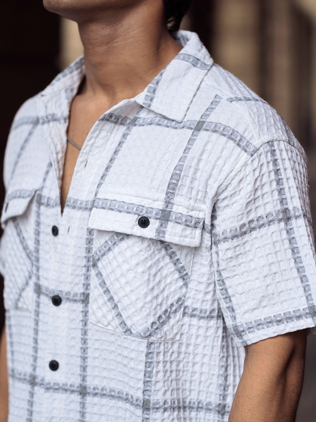 Powerlook Men Opaque Checked Cotton Casual Shirt