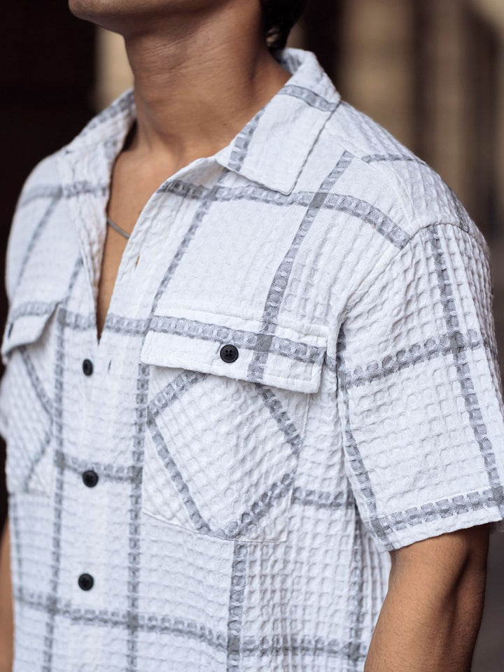 Powerlook Men Opaque Checked Cotton Casual Shirt