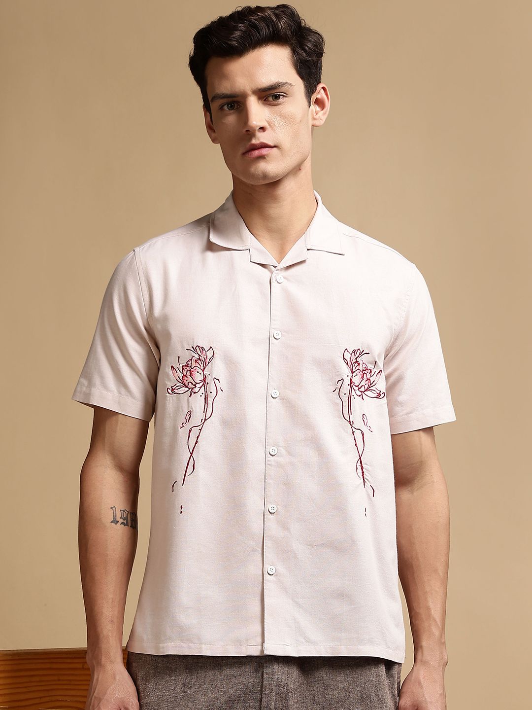 Baju Kapas Kolar Cuba Eszett Flowers Printed Floral