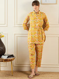 Indo Era Floral Printed Shirt Collar Tunic & Trousers