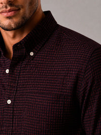 ADRO Men Standard Micro Checked Baju Separa Formal