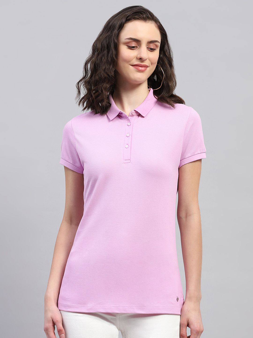 Monte Carlo Women Polo Collar Pure Cotton T-shirt