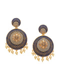 Anouk Gold-Plated Cubic Zirconia Studded Contemporary Drop Earrings
