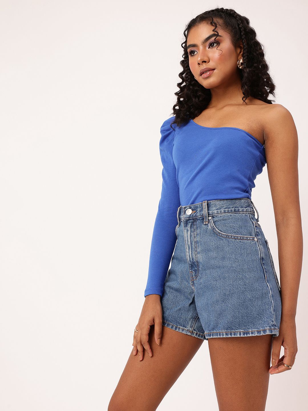 DressBerry Brighter Basic One Shoulder Slay Top
