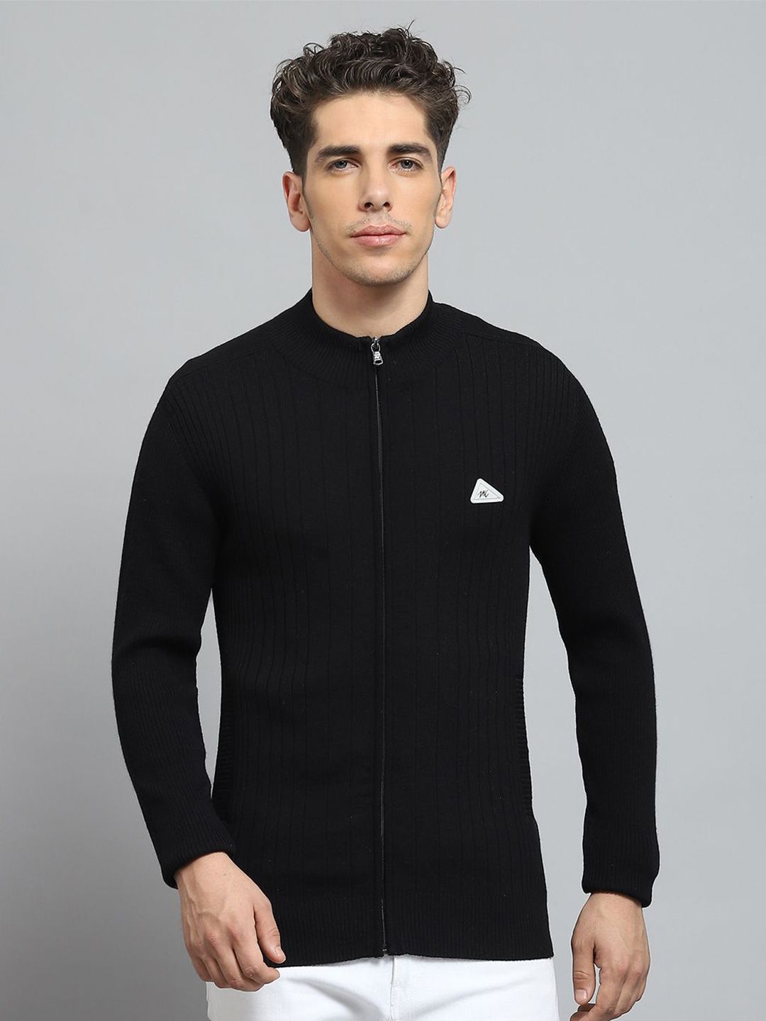 Monte Carlo Men Striped Round Neck Woollen