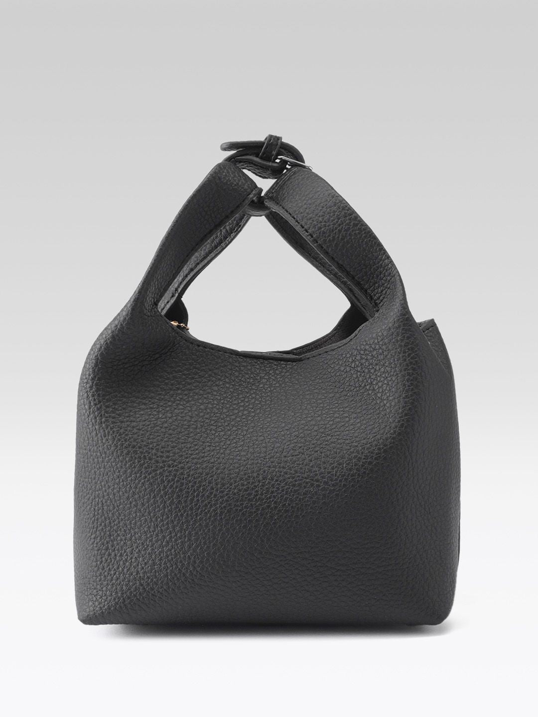 DressBerry Textured Bucket Handheld Bag with Pouch