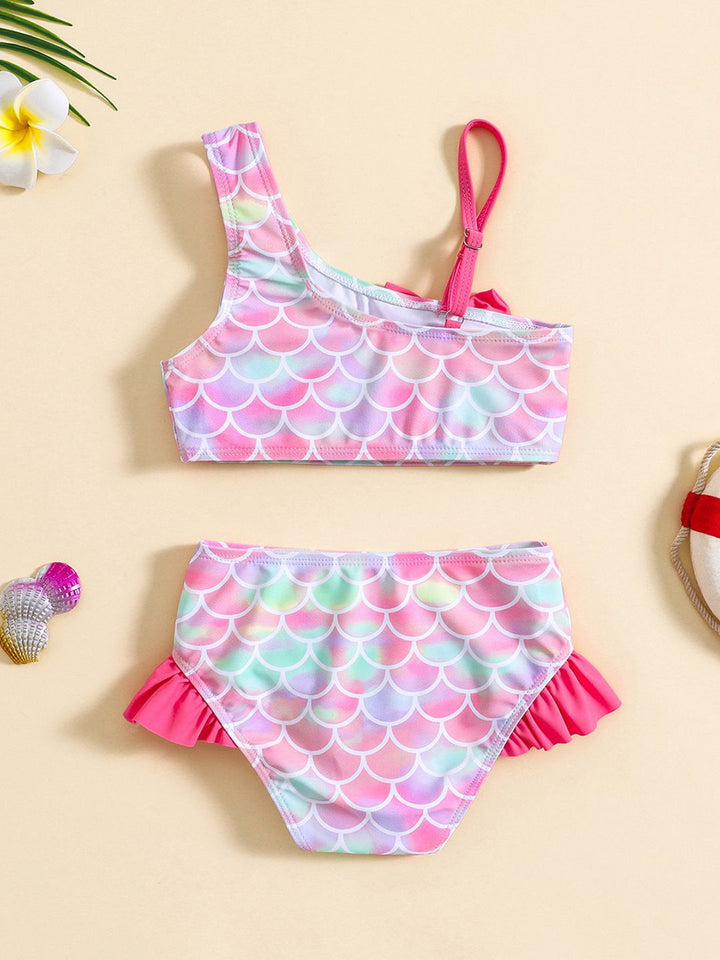 YK Infant Girls Printed Top & Shorts Swim Set