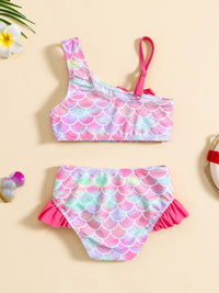 YK Infant Girls Printed Top & Shorts Swim Set