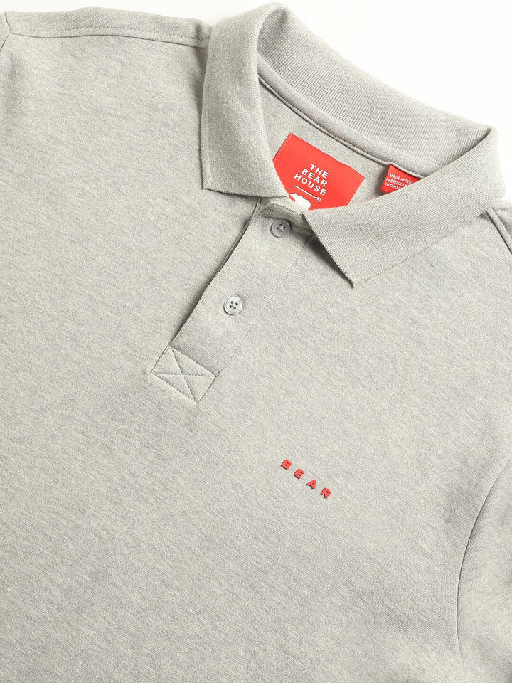 THE BEAR HOUSE Slim Fit Polo Collar Cotton T-shirt