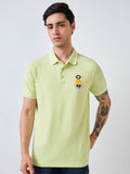 SPYKAR Men Graphic Printed Polo Collar Cotton Slim Fit T-shirt