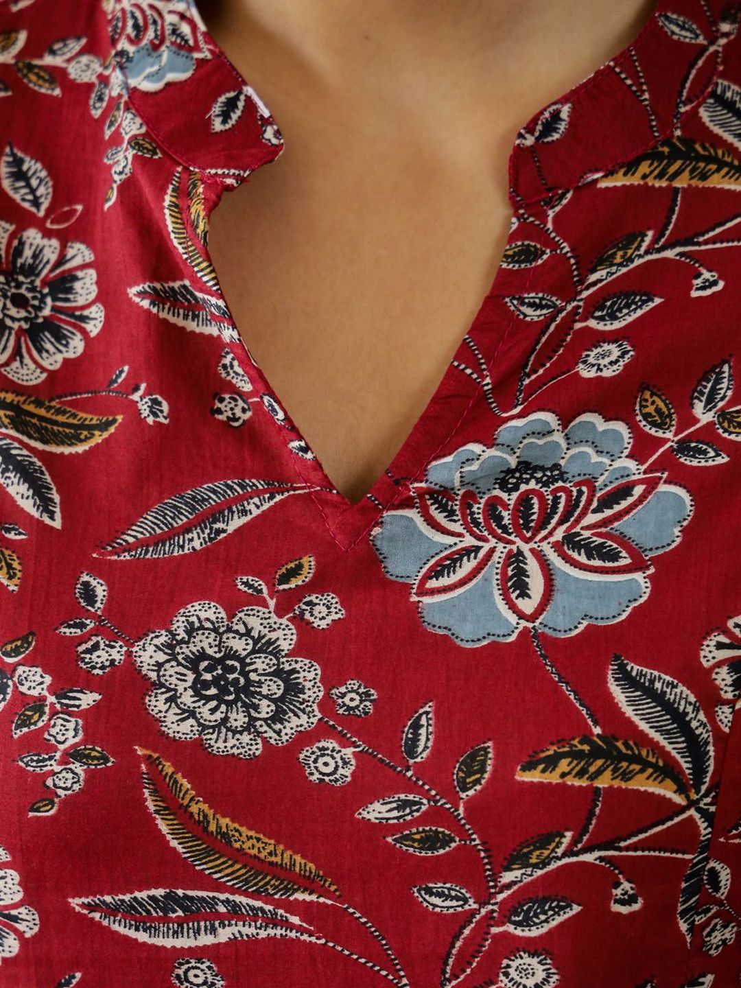 SANSKRUTIHOMES Women Floral Print Cotton Top