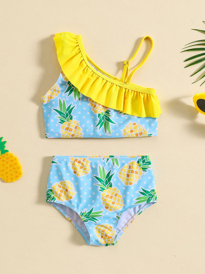 YK Infant Girls Printed Top & Briefs Swim Set