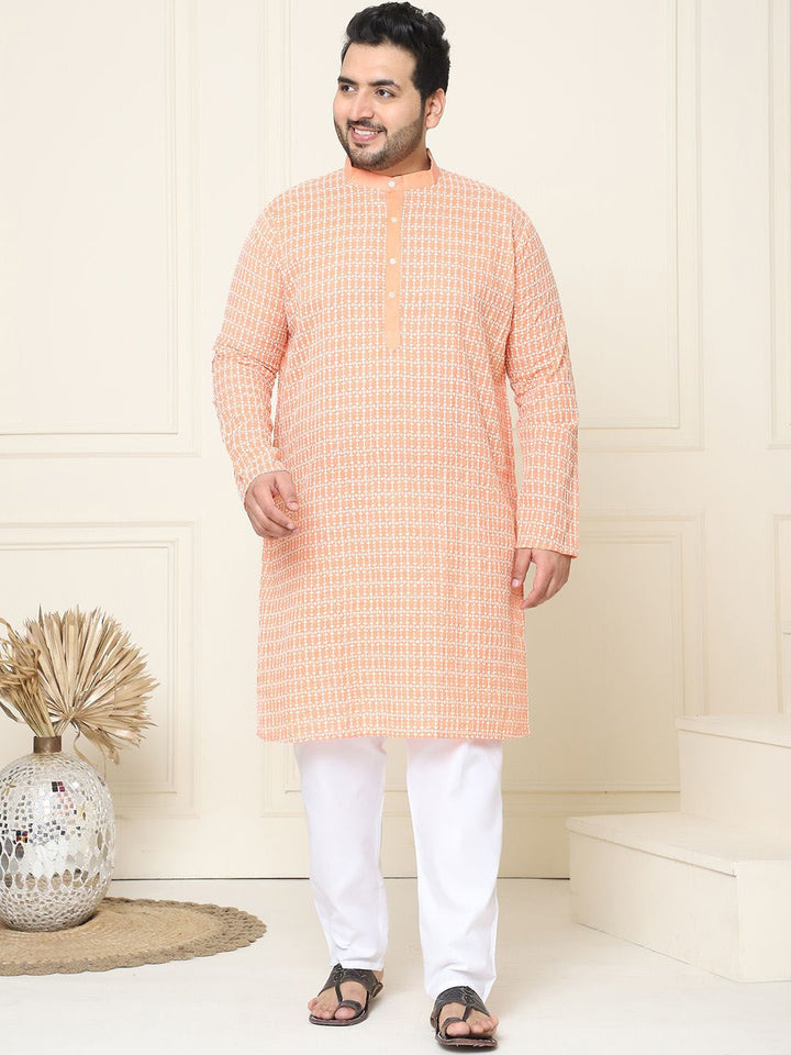 SOJANYA PLUS Floral Embroidered Thread Work Pure Cotton Straight Kurta with Pyjamas