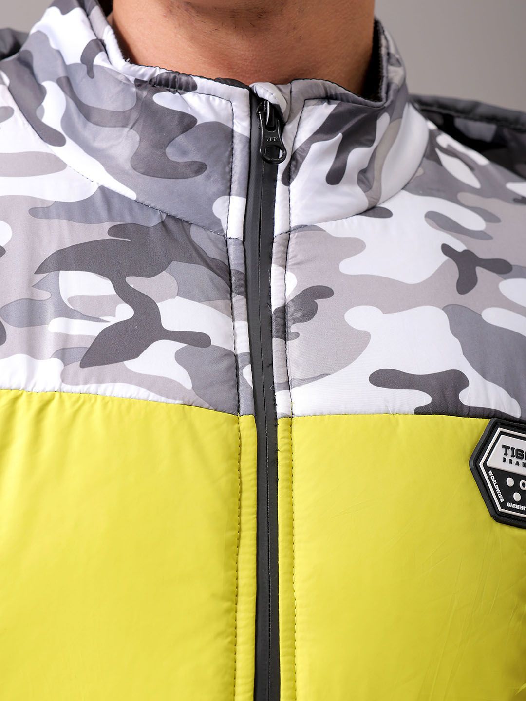 The Indian Garage Co Men Hooded Camouflage Printed Casual Padded Jacket