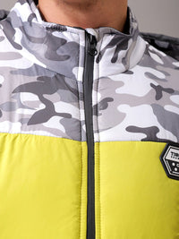 The Indian Garage Co Men Hooded Camouflage Printed Casual Padded Jacket