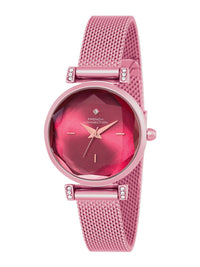 Sambungan Perancis Wanita Dial & Gelang Keluli Tahan Karat Tali Analog Watch FCU5RM