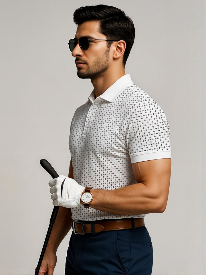 ADRO Men White Cotton Tshirts