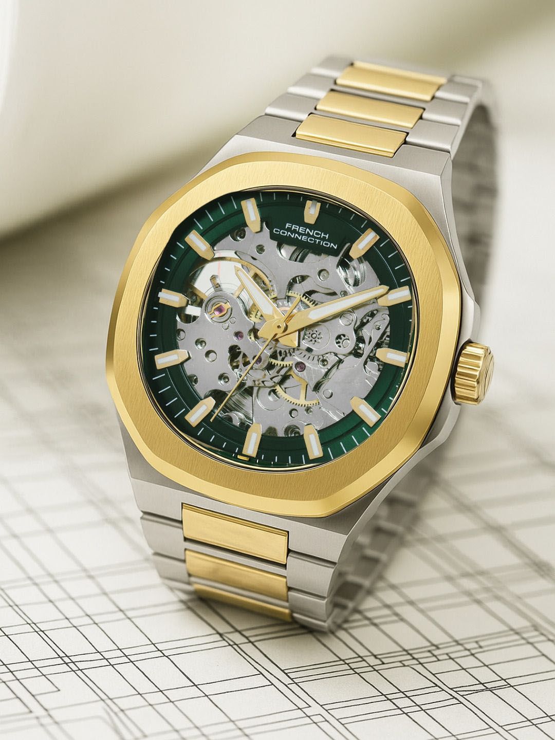 French Connection Men Stainless Steel Straps Analogue Automatic Motion Watch FCN0149NTM