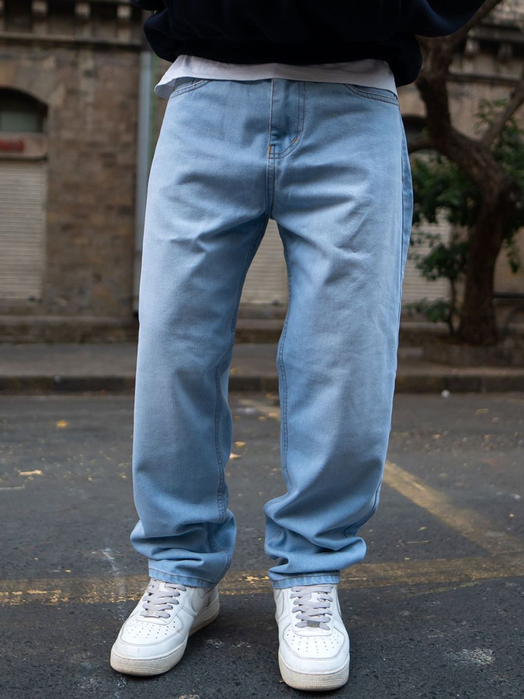 Powerlook Men Sky Blue Baggy Fit Denim Jeans