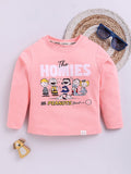 Happy Faces Kids Girls Peanut Printed Pure Cotton T-Shirt