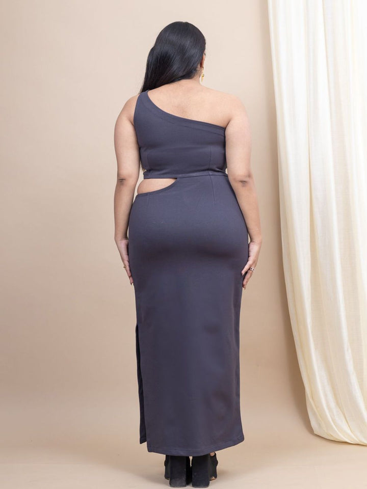 Gaun Midi Maxi Satu Bahu Mamicha