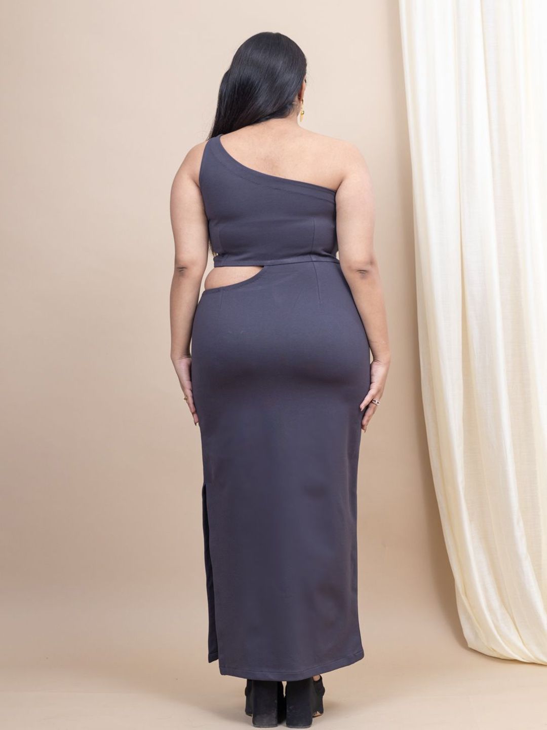 Gaun Midi Maxi Satu Bahu Mamicha