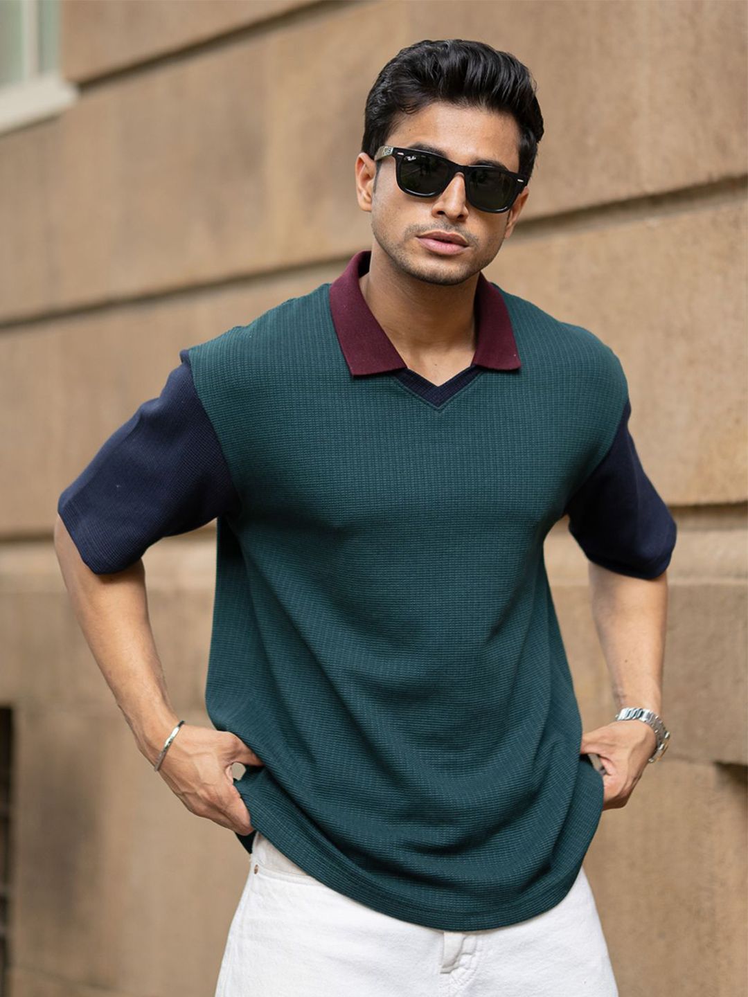 T-shirt kolar Powerlook Men Reka bentuk Polo