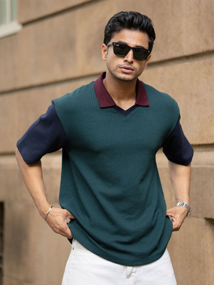 T-shirt kolar Powerlook Men Reka bentuk Polo