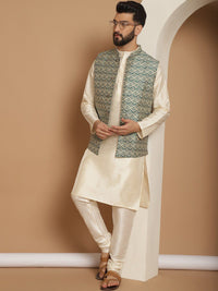 Anouk Ethnic Motifs Straight Kurta With Churidar & Jacket