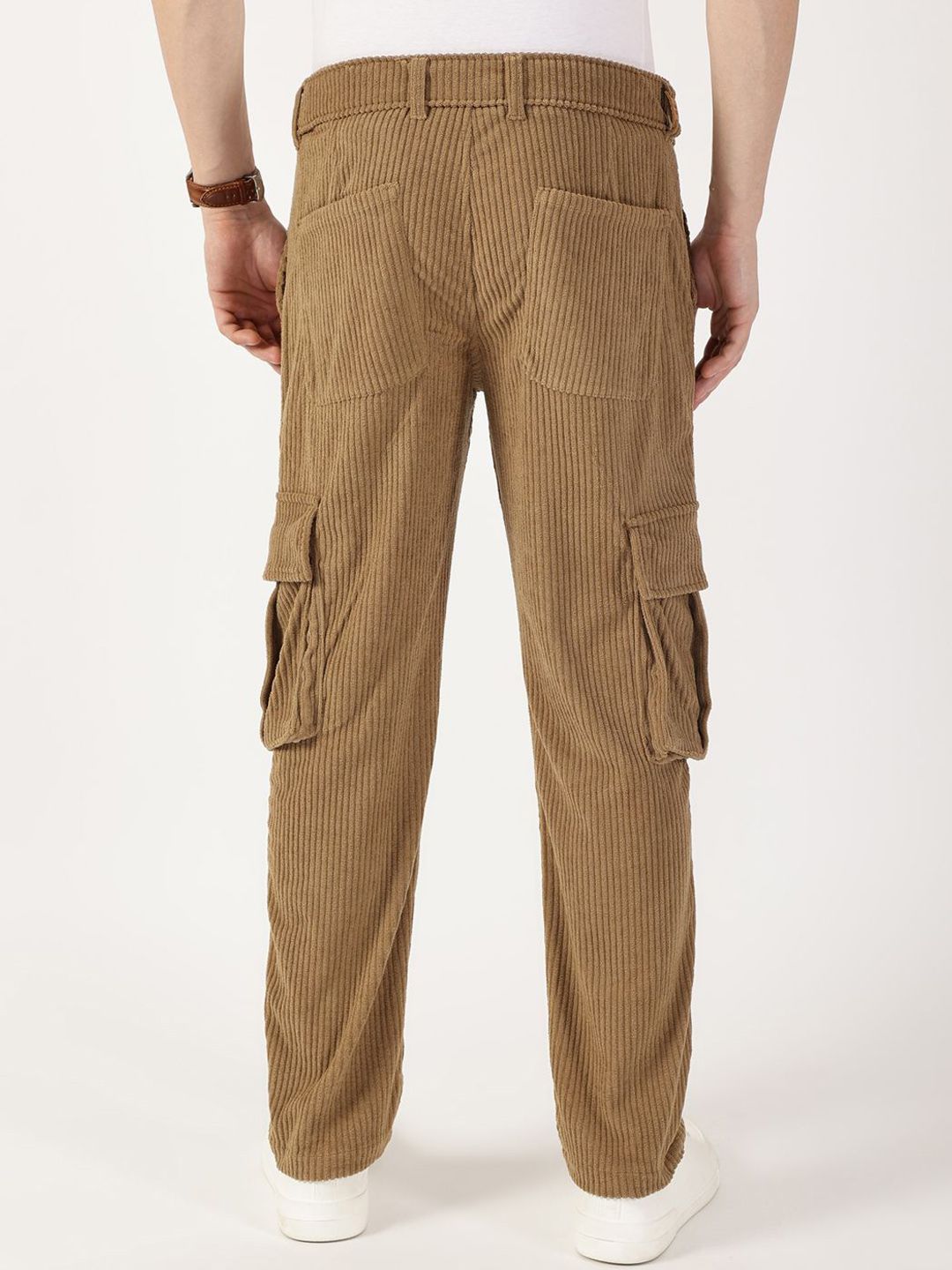 Thomas Scott Men Smart Regular Fit Corduroy Cargos