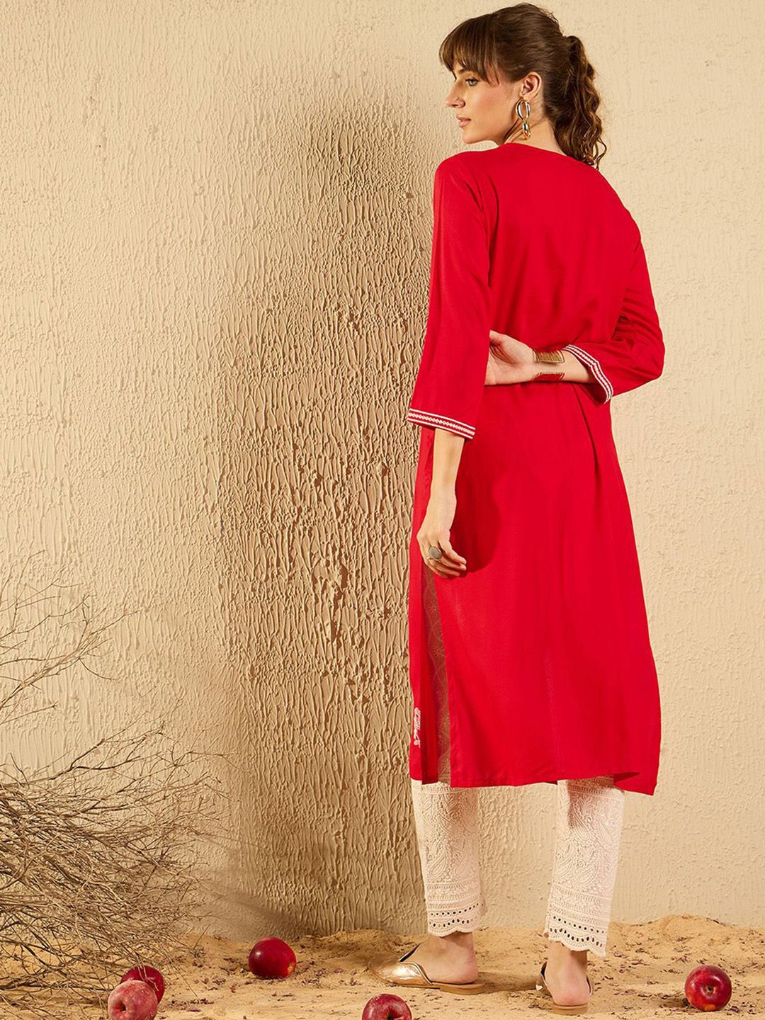 Indo Era Women Ethnic Motifs Printed Flared Sleeves Kurta