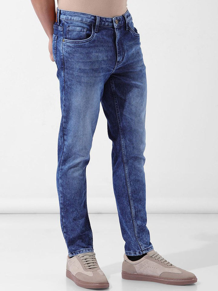 The Indian Garage Co Men Slim Fit Mid-Rise Stretchable Cotton Jeans