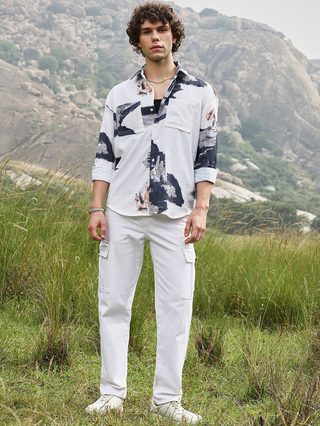 Campus Sutra Men Comfort Opaque Printed Casual Shirt