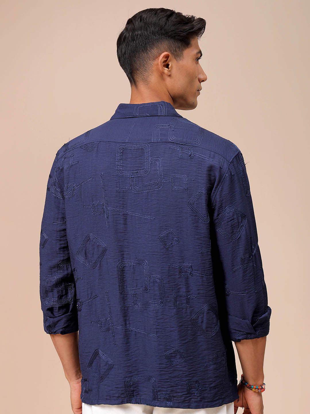 The Indian Garage Co Men Relaxed Fit Embroidery Resortwear Shirt